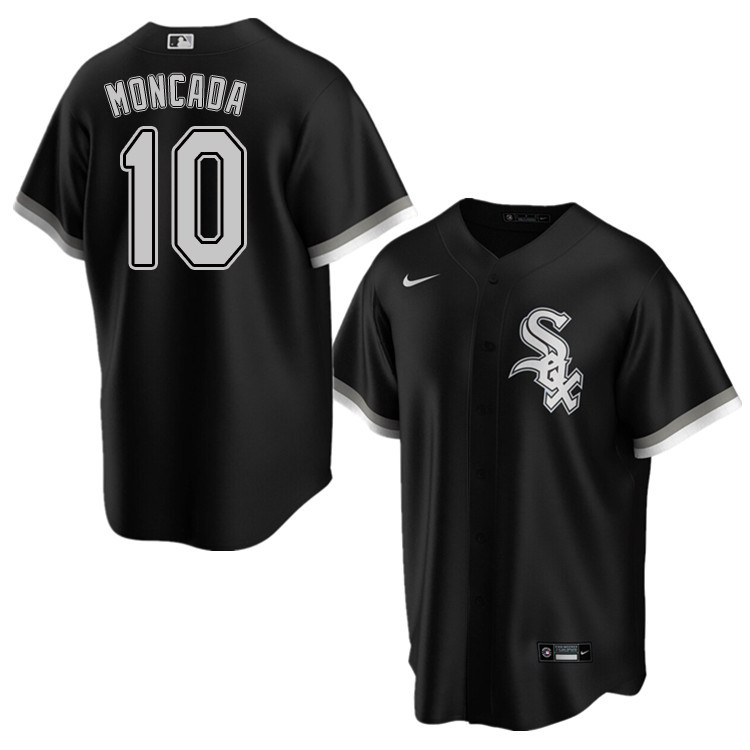 Nike Men #10 Yoan Moncada Chicago White Sox Baseball Jerseys Sale-Black - Click Image to Close